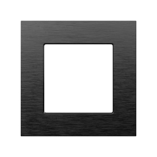 Рамка на 1 пост для розеток и выключателей F55 Black (Алюминий)