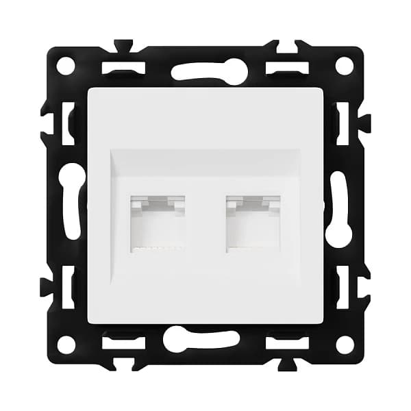Розетка компьютерная двойная F55 White