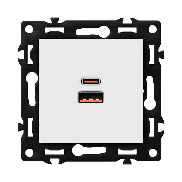 USB зарядное устройство типа A+С F55 White